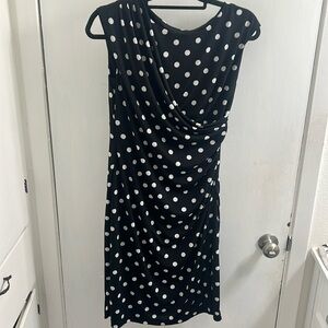 Connected Apparel black and white polka dot dress size 8